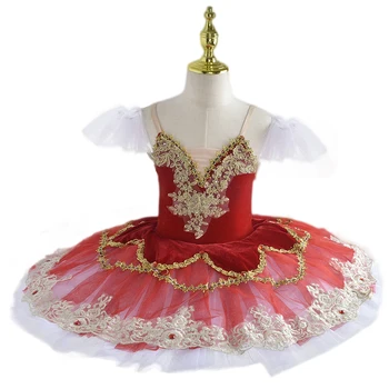 Professzionális piros profi balettszoknya lánynak fehér hattyú kisgyermek flitteres táncjelmezek balettruha szoknya tutu ruha nők