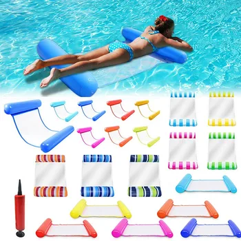 PVC nyári felfújható vízi függőágy összecsukható vízi élvezetes lounge szék úszóágyas párna úszómedencéhez strand vízmedence