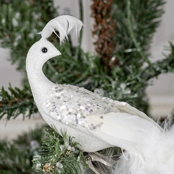 Pávák szobor karácsonyfa teteje szimulált háromdimenziós dekorációk