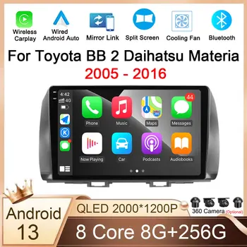QLED autós videó multimédia lejátszó Toyota BB 2 Daihatsu Materia 2005 - 2016 Android 13 Autoradio GPS navigációs rádió sztereó