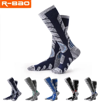 R-BAO 1 pár őszi téli pamut kültéri hegymászás túrázás Sízokni Vastagít meleg fél sport zokni nőknek Férfi nagykereskedelem