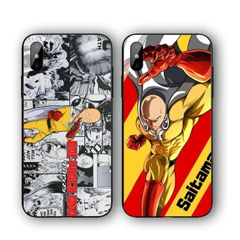 rajzfilm anime One Punch Man telefontok iPhone 11 12 13 14 Pro Max 7 8 Plus X Xr Xs Max Se2020 edzett üveg borítóhoz