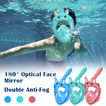Rajzfilm gyerekek teljes arcú légzőcső maszk uszony készlet gyermek úszó búvármaszk biztonságos ködgátló búvár panoráma víz alatti légzőrendszer