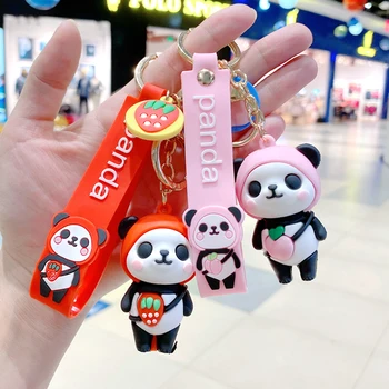 Rajzfilm panda kulcstartó Személyre szabott kulcstartók Aranyos kulcsvarázs Kreatív ékszerek Medál ceruza Táska Charm Kis kulcstartó ajándék