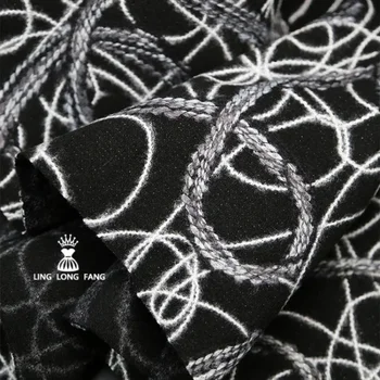 Random gyapjúfonal Gyapjúkötél hímzett gyapjúszövet Őszi és téli vastag kabát, ruházati tervező szövet