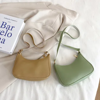 Retro Candy Color PU bőr női táska alkalmi hónalj táskák Divat kézitáska női Hobos tervező luxus válltáska 2023