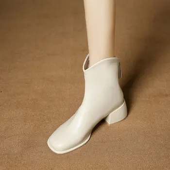 Rock cipők Női őszi csizmák Téli lábbeli cipzáras csizma-női gumi magas sarkú boka 2023 Nagy méretű női pamutszövet Bas