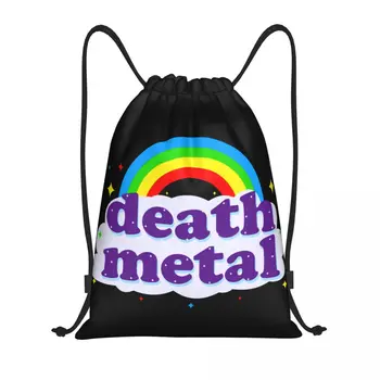 Rock zene Death Metal húzózsinóros hátizsák Női férfi edzőterem Sport zsák hordozható bevásárlótáska zsák