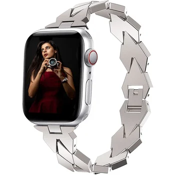 rozsdamentes acél szíj Apple Watch 7 8 9 45mm 41mm Diamond Link karkötő IWatch Ultra2 49mm szíj 6 SE 5 44mm 40mm Kiegészítők