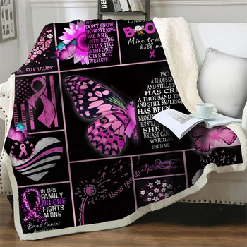 Rózsaszín pillangó nyomtatott vastag takaró puha meleg ágytakaró paplan naptakaró utazási piknik iroda plüss takaró ágyakhoz kanapé