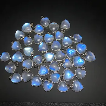 S925 Természetes kék hold kő szív gyöngyök gyógyító medál női bájok ékszerekneknőknek születésnapi karácsonyi ajándék 1db