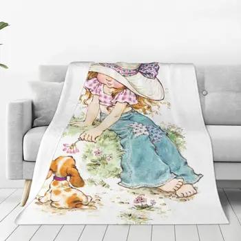 Sarah Kay Gyermek festő takaró meleg gyapjú puha flanel művész anime takarók ágyhoz kanapé autó tavasz