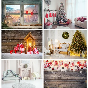 SHUOZHIKE karácsonyi fotózás háttér Karácsonyfa ajándék portré hátterek fotóstúdió kellékekhez DHT-59
