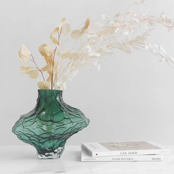 Skandináv-völgyi üvegváza Otthoni étkező Zöld virágkötészet Vízi kreatív művészet Szabálytalan virágkötészet