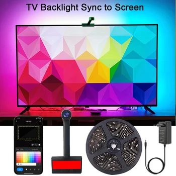  Smart TV háttérvilágítás szinkronizálása a képernyővel RGBIC Muisc Sync led háttérvilágítás kamerával TV-hez (55-65 hüvelyk) App Control LED szalag lámpák