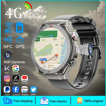 SmartWatch 4G LTE GPS Wifi SIM kártya NFC 5MP kamera Masszív IP67 pulzusszám Google Play APP Töltse le az Android Smart Watch for Men alkalmazást