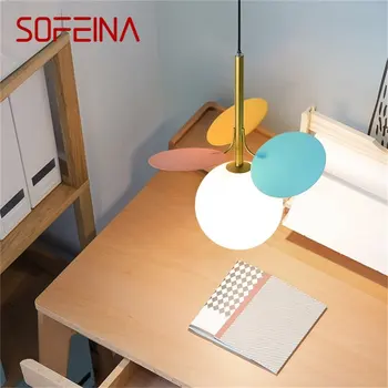 SOFEINA Nordic függő LED kerek gömb beltéri macaroon lámpatestek Függő modern csillárlámpák