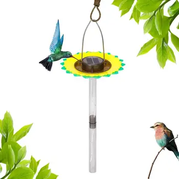 Solar vadmadár-etető Napelemes napraforgótálca adagoló vadon élő madaraknak Napraforgó kerti dekoráció cövek vadmadár-megfigyelő madárbarátoknak