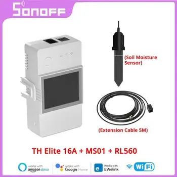 SONOFF TH Elite 16A / 20A WiFi Smart Switch LCD kijelző hőmérséklet és páratartalom figyelő kapcsoló Intelligens otthoni automatizálási modul