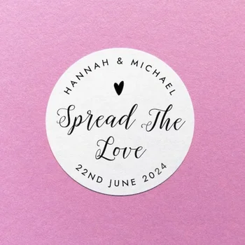 Spread The Love Sticker, Wedding Jam Sticker, Wedding Favor Stickers, Wedding Jelly Label, Személyre szabott Spread The Love, Party