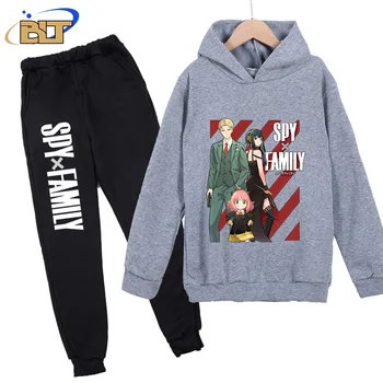 SPY x FAMILY anime ruházat rajzfilm nyomtatás gyermek kapucnis pulóver szett őszi és téli bársony pulóver nadrág 2 részes készlet