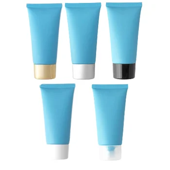 Squeeze palack üres műanyag cső 30Db kék csomagolás PET 50G tartály levegő nélküli újratölthető hordozható kozmetikai palackok