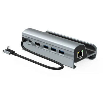Steam Deck dokkoló állomás TV alap állvány Hub tartó dokkoló USB C - RJ45 Ethernet HDMI-kompatibilis USB3.0 C típusú töltő