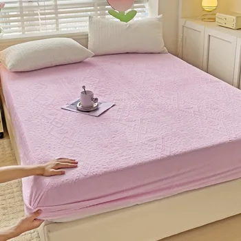 Szennyezett színű taft matrachuzat téli meleg puha, kényelmes ágynemű felszerelt ágyneműhuzat csúszásmentes matracvédő