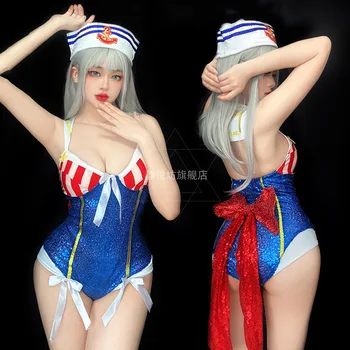 Szexi cosplay body, Halloween jelmez nőknek, haditengerészeti tengerész éjszakai klub egyenruha színpadi előadás jelmez 2 részes Y2k Disfraz