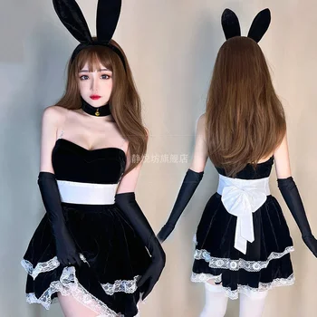 Szexi nyúl lány cosplay anime Halloween jelmez nőknek Tiszta húsvéti nyúl jelmez kísértés Y2k Disfraz többrészes szett