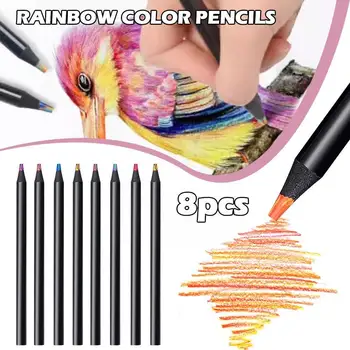 Szivárvány színű ceruzák Írószerek Rajzszerek Rajzszerek Aranyos ceruzák Olcsó Kawaii írószer Művészeti festés iskolai osztályozó V6W3