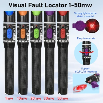 száloptikai kábel tesztelő lézer toll vizuális hibakereső 5-50km SC / FC / ST 2.5mm VFL 1mw 10mw 20mw 30mw 50MW FTTH száltesztelő eszköz