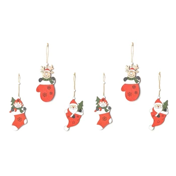 színes rajz függő medál Mikulás-hóember-jávorszarvas alakú karácsonyfa függő dísz ünnepi díszek Egyszerű telepítés