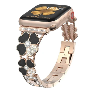 Szív alakú szirom fém karkötő Apple Watch szíjhoz Series 9 8 7 SE 6 5 4 női szíj Ultra 2 49mm 45mm 41mm 40mm 44mm öv