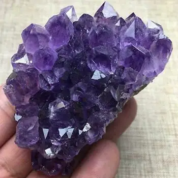 Természetes ametisztkvarc lila kristályfürt gyógyító kövek minta lakberendezés kézműves dekoráció dísz