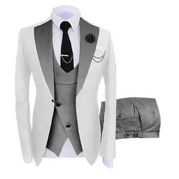 Testreszabott férfi öltöny bevágás hajtóka vőlegény szmokingos kabát blézerek Halloween jelmez elegáns luxus férfi öltöny esküvőre 5115