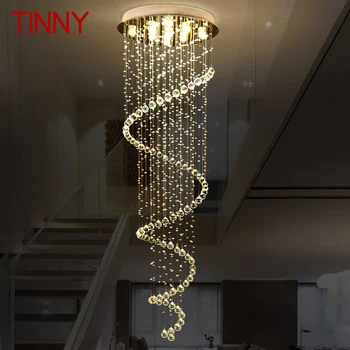 TINNY Modern kristály függőlámpák LED kreatív luxus csillárfény otthoni nappalihoz étkező Villa lépcsőház