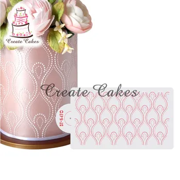 Tortasablon szirom alakú minta torta dekoráció műanyag csipke torta Boder sablonok sablon DIY rajz penész eszköz sütés