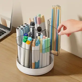 Trendi 360°-ban forgatható írószer Otthoni iroda Iskolai sminkkefék tartó Forgatható tolltartó Tolltartó Tollrendező Asztali tárolódoboz