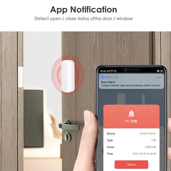 Tuya intelligens ajtóérzékelő WiFi ajtó ablak nyitott zárt érzékelő Intelligens otthoni biztonsági riasztórendszer Smart Life APP vezérlés