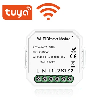  Tuya LED fényerő-szabályozó modul kapcsoló DIY WiFi Smart 1/2 utas fény Smart Life / Tuya APP távirányító Dolgozzon Alexával Google Home