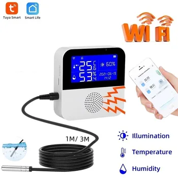 Tuya WiFi hőmérséklet-páratartalom érzékelő LCD kijelző Smart Life távirányító Beltéri hőmérő Higrométer mérő Támogatás Alexa