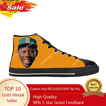 Tyler The Creator Hip Hop énekes Rap Rapper Music Casual Cloth Shoes High Top Kényelmes lélegző 3D nyomtatás Férfi női tornacipők