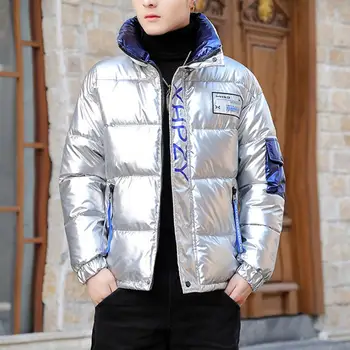 Téli egyszínű Parka férfi vastag kapucnis kabát 2023 Új trend meleg haradzsuku kabát férfi alkalmi cipzáras kabátok szélálló felsőruházat