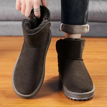Téli hócsizma férfi 2023 Új Szezám utcai gyapjúbélésű sűrítő termikus pamut cipő Kültéri szőrme integrált kenyércipő