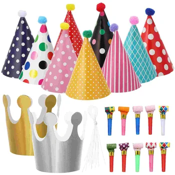 Több stílus Boldog születésnapot Party kalapok Pöttyös DIY aranyos kézzel készített sapka korona zuhany baba dekoráció fiú lány ajándékok Supplie