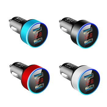 univerzális többfunkciós autós töltő Dual USB QC 3.0 adapter Szivargyújtó LED voltmérő 3.1A LED kijelző
