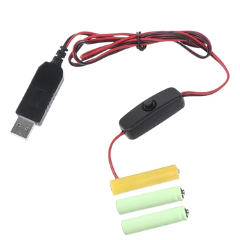 USB tápkábel USB–4,5 V AAA LR3 AM4 feszültséggel LED-világításhoz