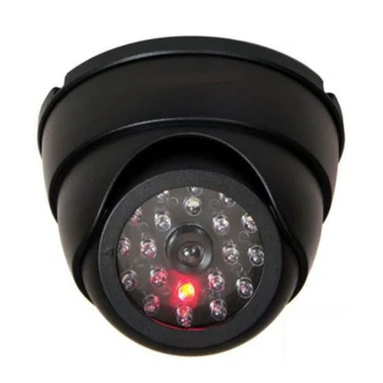  Vezeték nélküli dummy hamis biztonsági kamera otthoni megfigyelés CCTV kupola beltéri kültéri hamis félteke szimulációs kamera piros LED fény