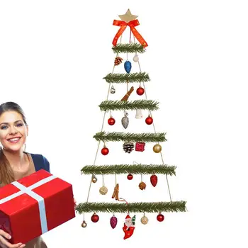 Világító falú karácsonyfa esztétikus és hangulatos lapos karácsonyfa szezonális dekorációk beépített lámpákkal a tanulószobához